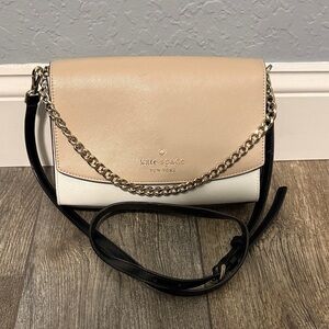 Kate Spade Tan and White Crossbody Bag